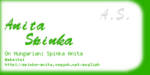 anita spinka business card